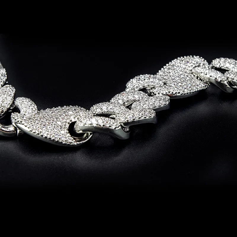 Men's White Gold Moissanite  Cuban Link Bracelet - Yoyisjewelry