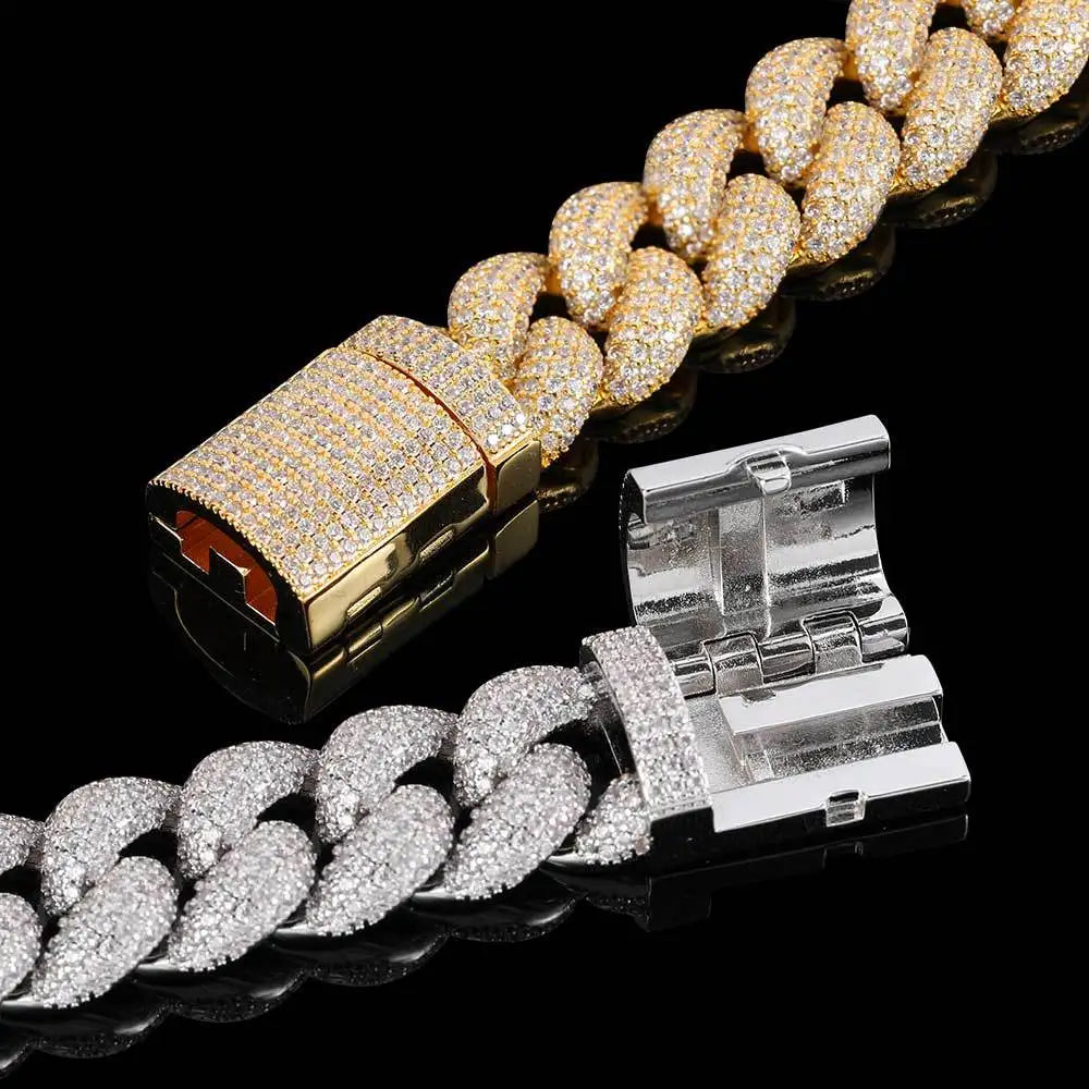 Thick Moissanite Paved Miami Cuban Link Bracelet - Yoyisjewelry