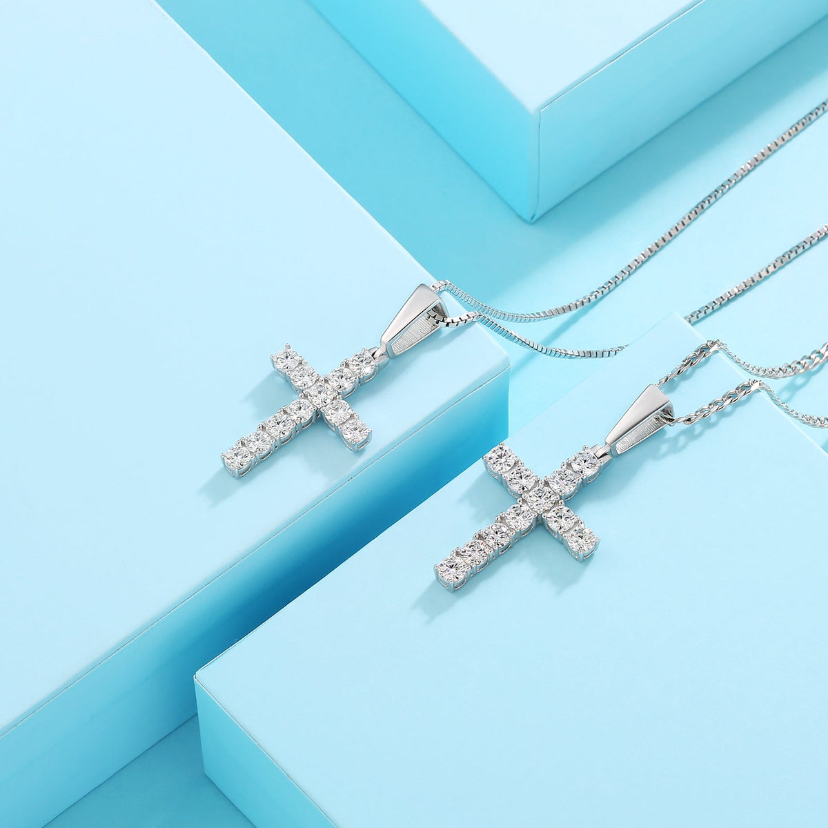 Men's White Gold Moissanite  Jesus Piece Chain - Yoyisjewelry