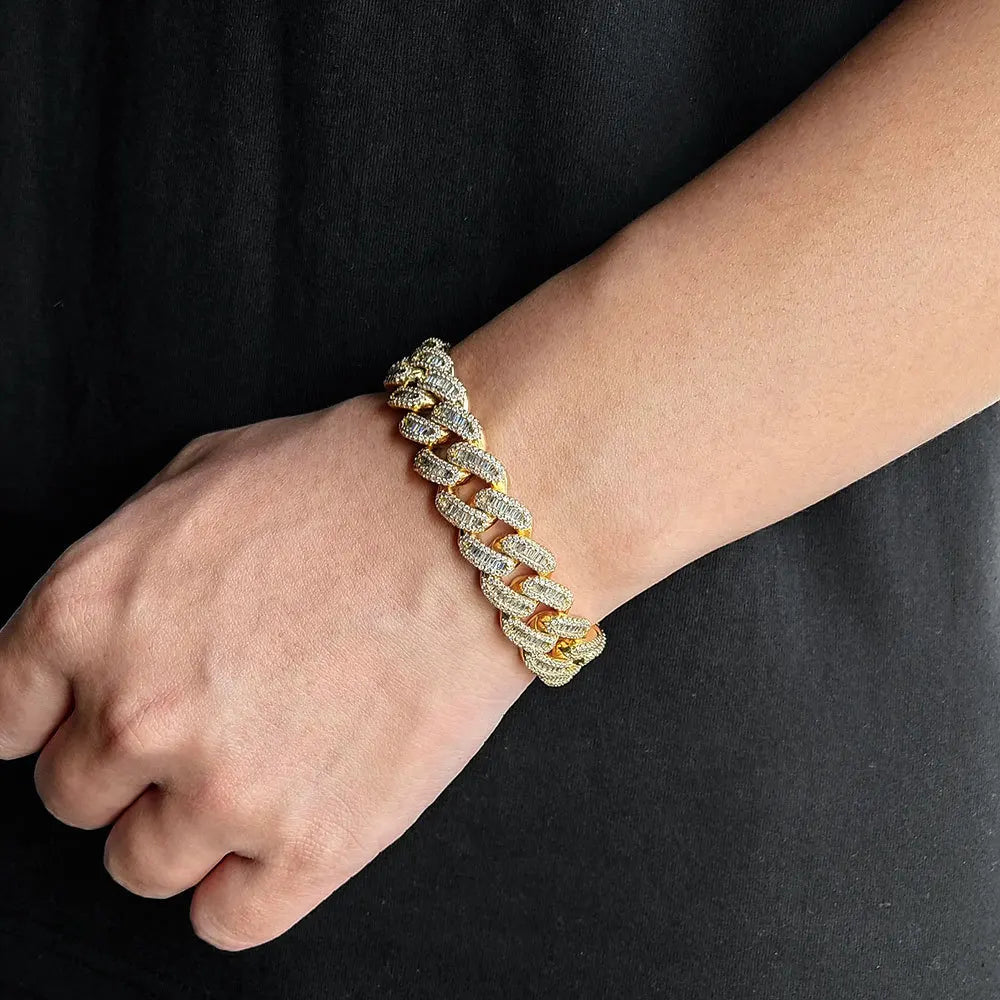 Men's Gold Moissanite  Box Buckle Bracelet - Yoyisjewelry