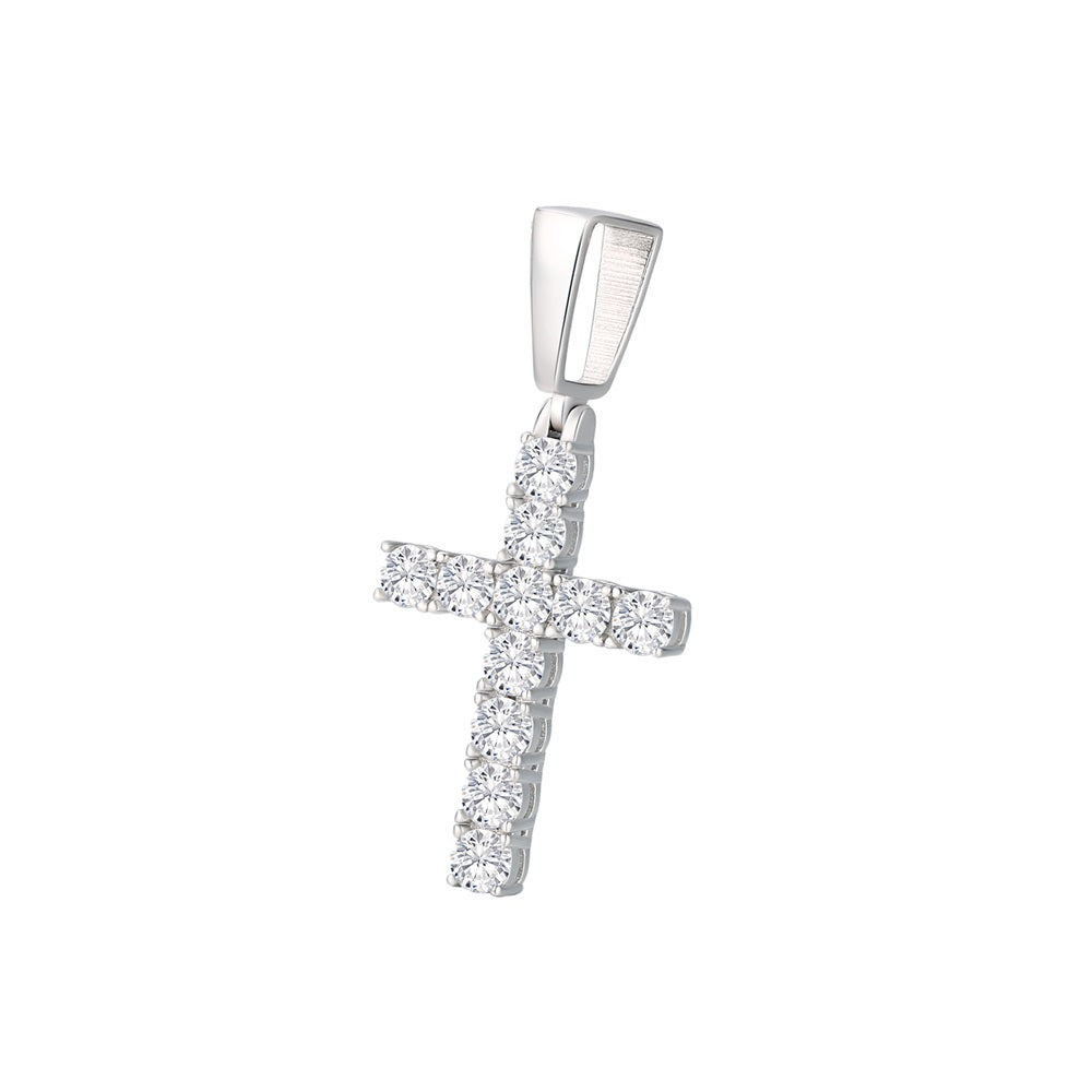 Men's White Gold Moissanite  Jesus Piece Chain - Yoyisjewelry