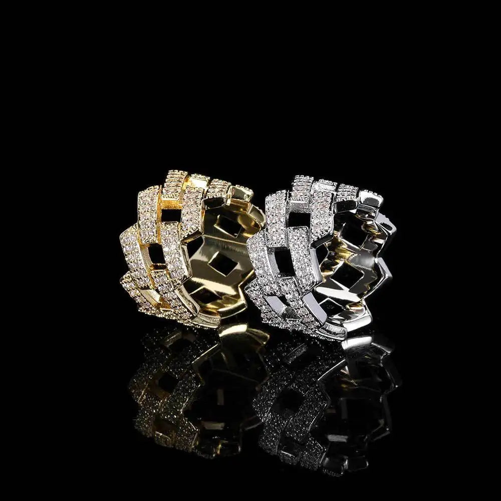 Men's Moissanite  Cuban Link Ring - Yoyisjewelry