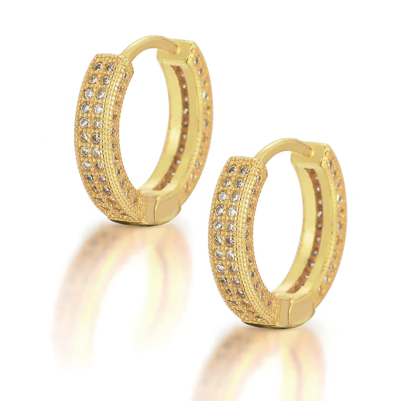 Men's Moissanite Mini Thick Hoop Earrings - Yoyisjewelry