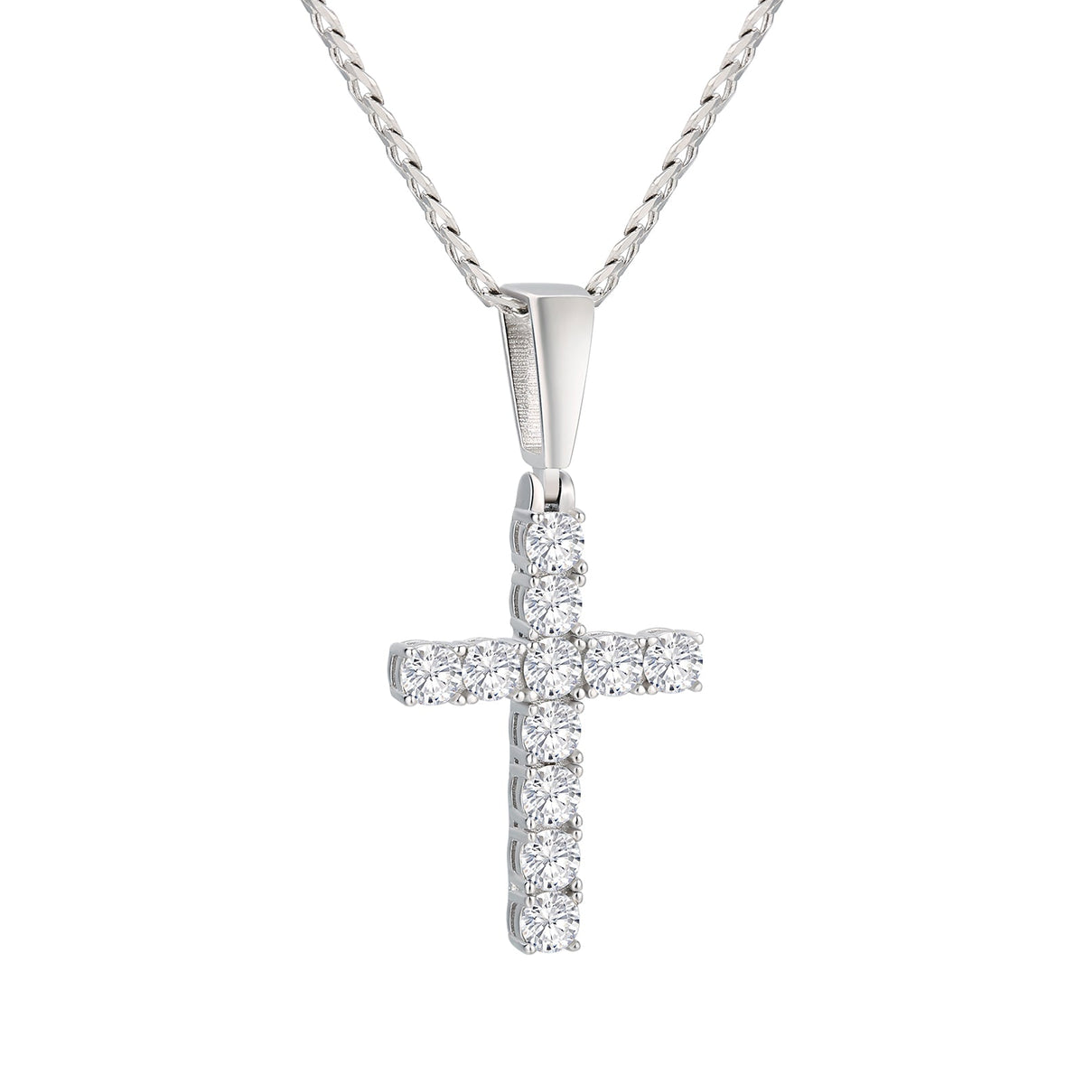 Men's White Gold Moissanite  Jesus Piece Chain - Yoyisjewelry