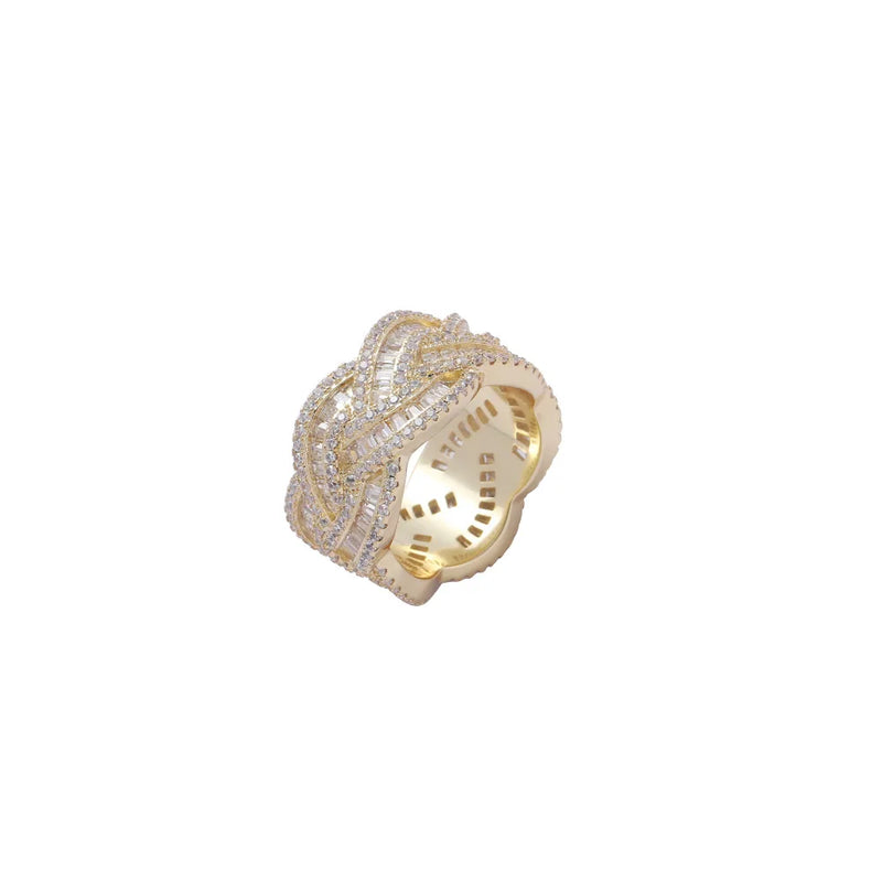 Men's Moissanite  Baguette Prong Cuban Ring - Yoyisjewelry