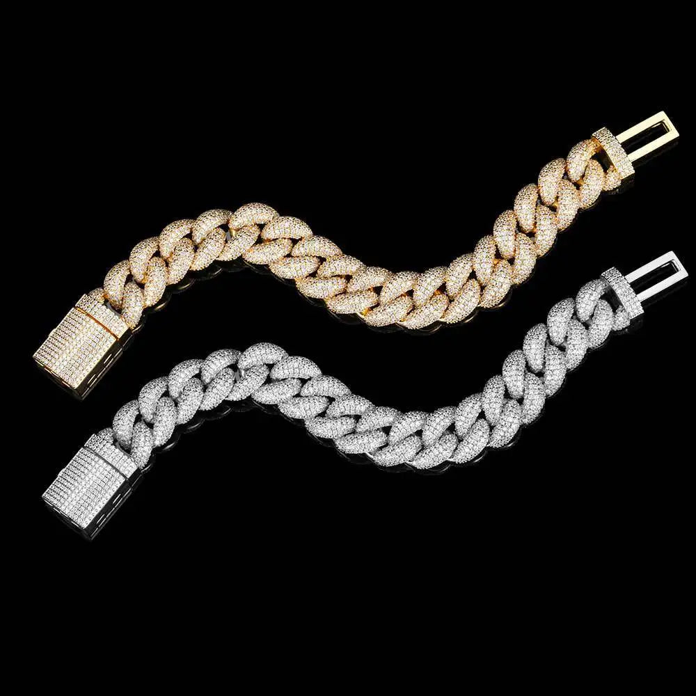 Thick Moissanite Paved Miami Cuban Link Bracelet - Yoyisjewelry