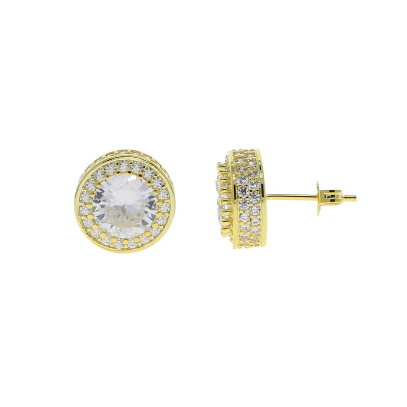 Men's Moissanite  Halo Stud Earrings - Yoyisjewelry