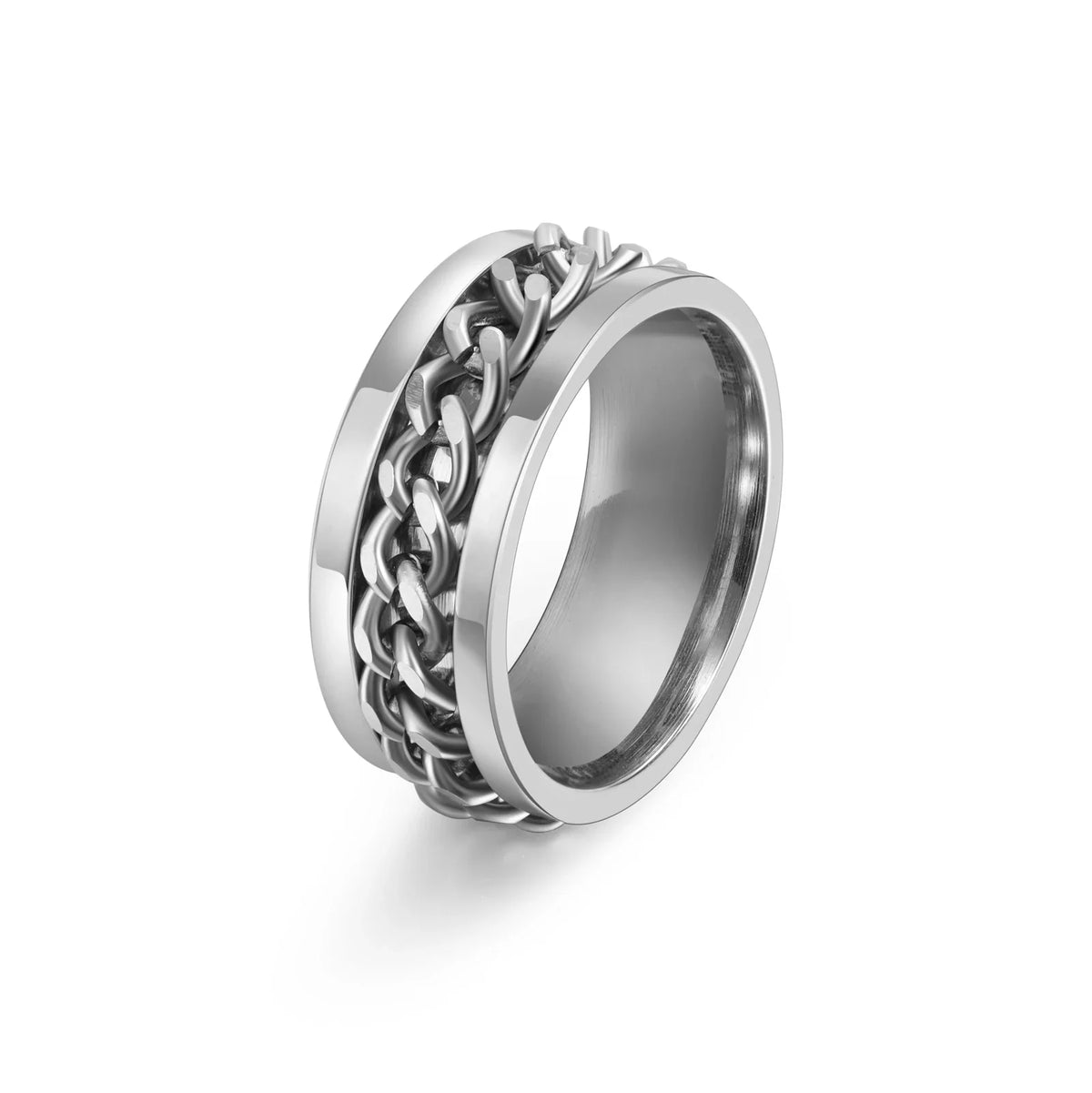 Men's Sterling Silver Rotating Ring - Yoyisjewelry