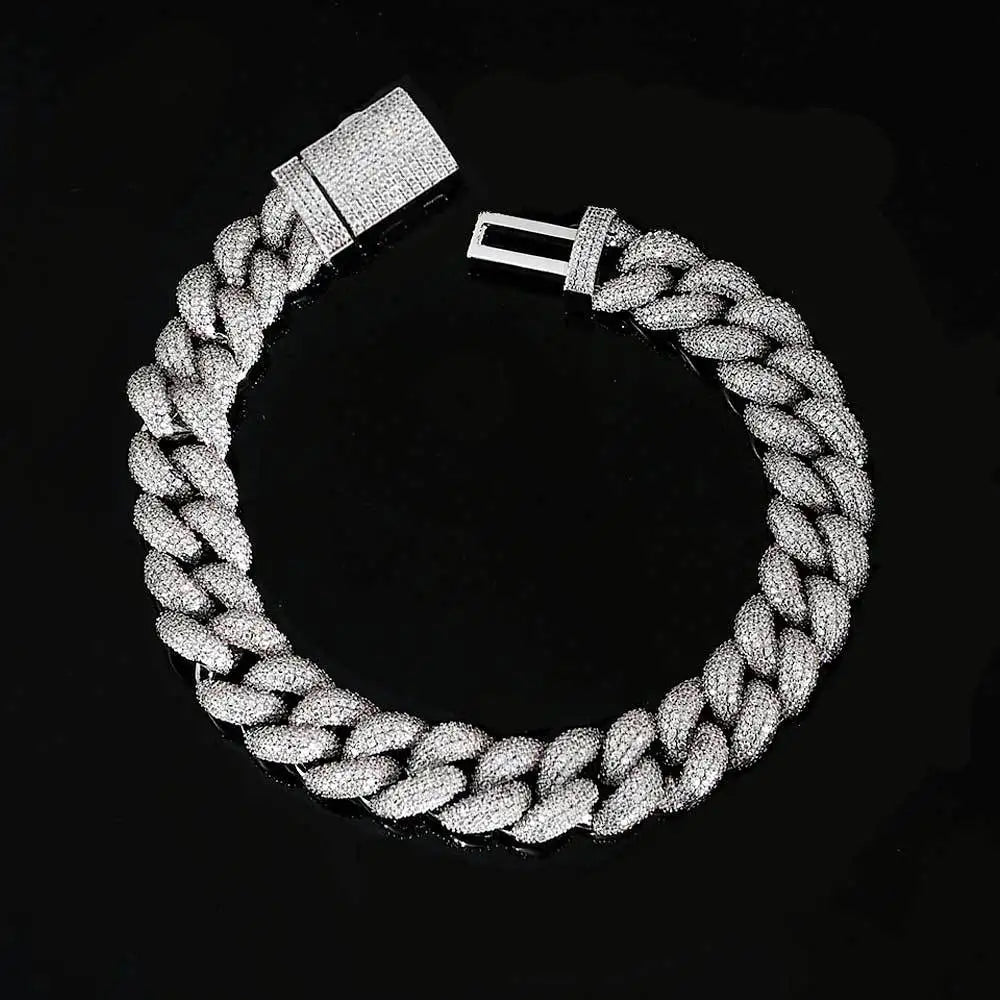 Thick Moissanite Paved Miami Cuban Link Bracelet - Yoyisjewelry