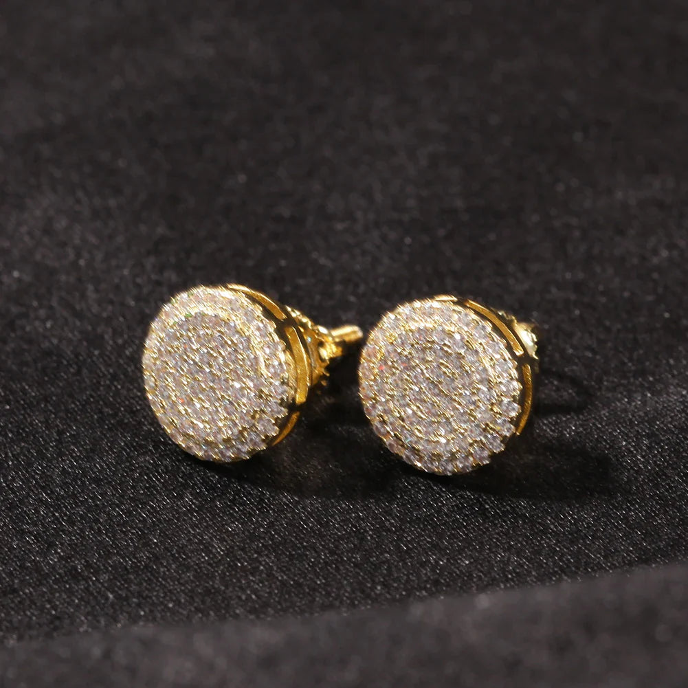 Men's Gold Moissanite Stud Earrings