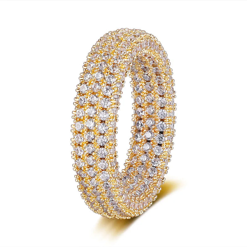 Men's Moissanite  Triple Row Ring - Yoyisjewelry