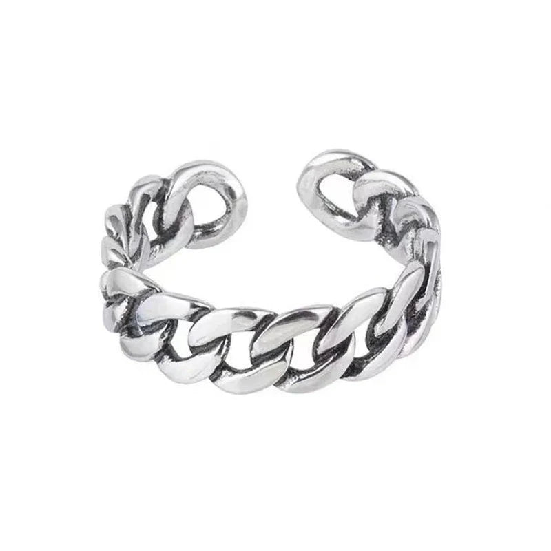 Men's Sterling Silver Cuban Ring - Yoyisjewelry