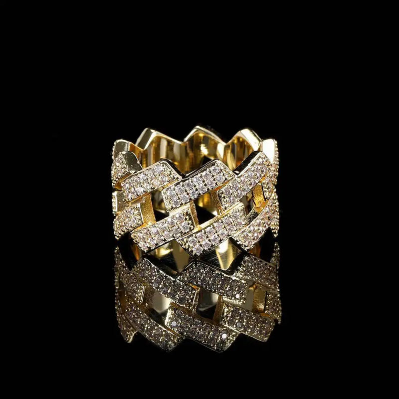 Men's Moissanite  Cuban Link Ring - Yoyisjewelry