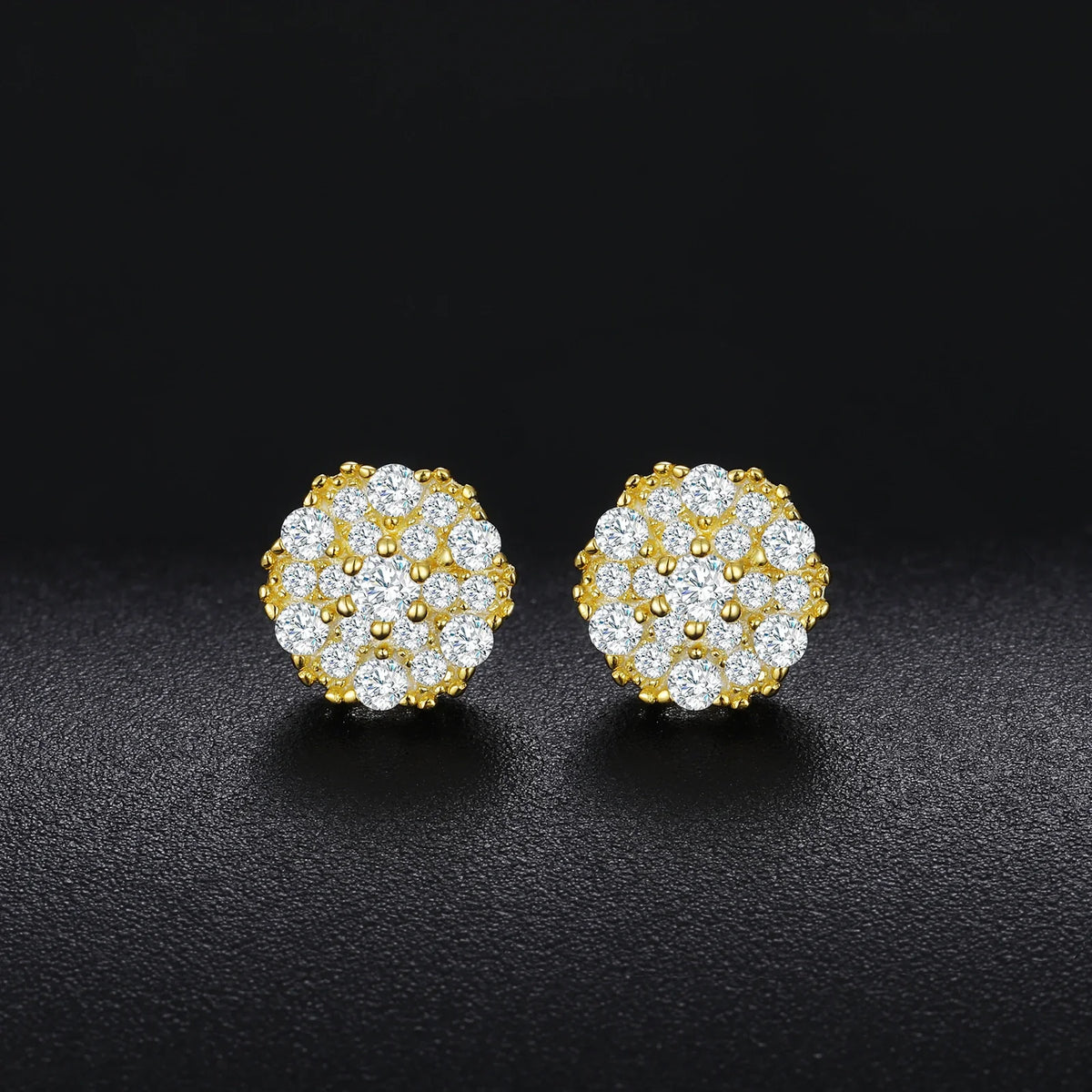 Men's Moissanite Halo Stud Earrings - Yoyisjewelry