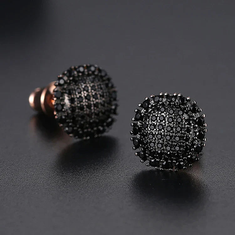 Men's Moissanite  Round Stud Earrings - Yoyisjewelry