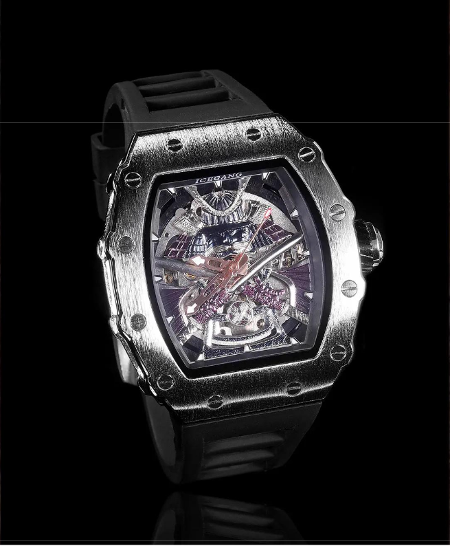 ICEGANG Chaos Warrior Silver Swordsman Mechanical Watch Unisex Automatic Movement Niche Barrel Watch Personality - Yoyisjewelry