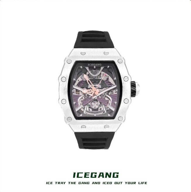 ICEGANG Chaos Warrior Silver Swordsman Mechanical Watch Unisex Automatic Movement Niche Barrel Watch Personality - Yoyisjewelry