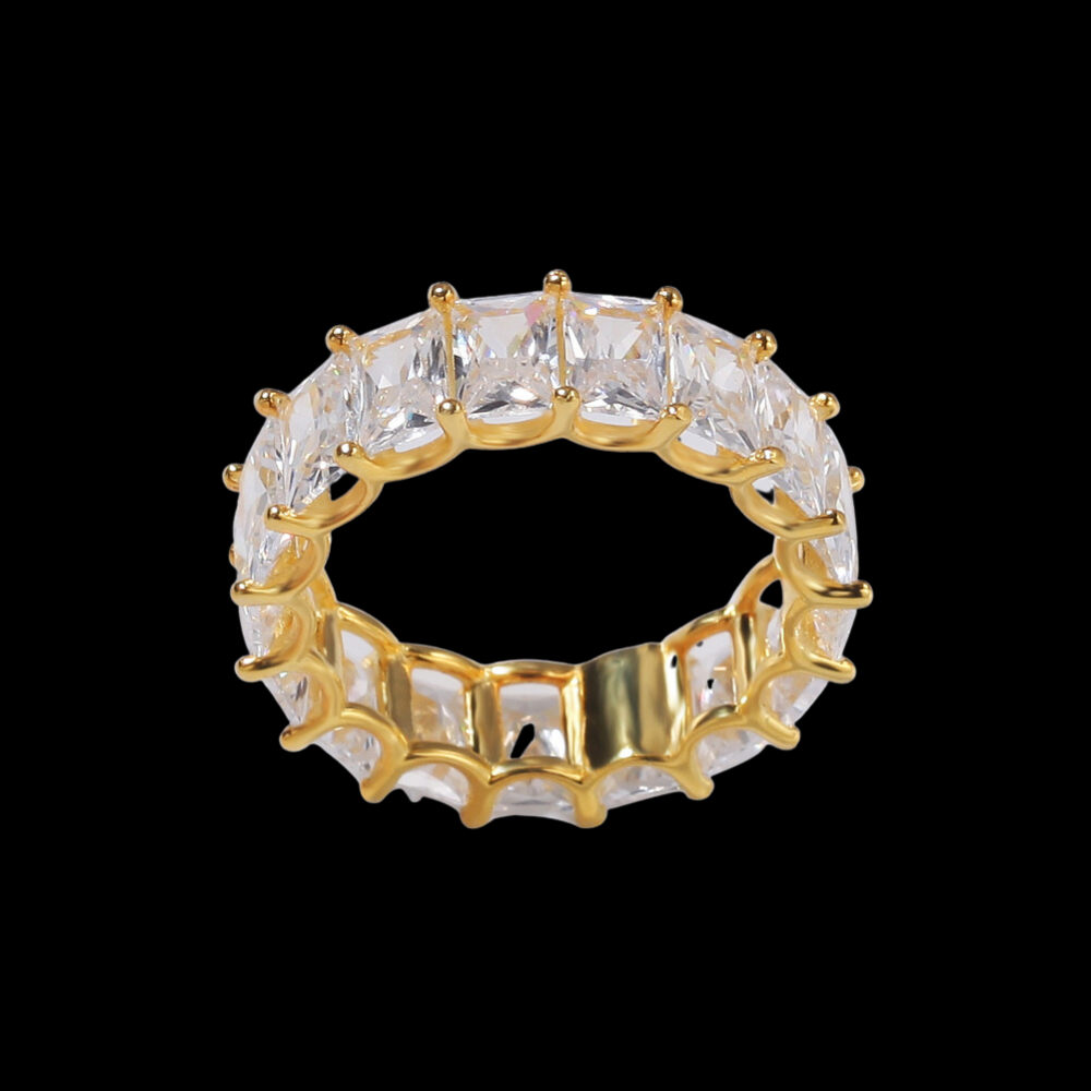 Men's Gold Moissanite Zirconia Ring - Yoyisjewelry