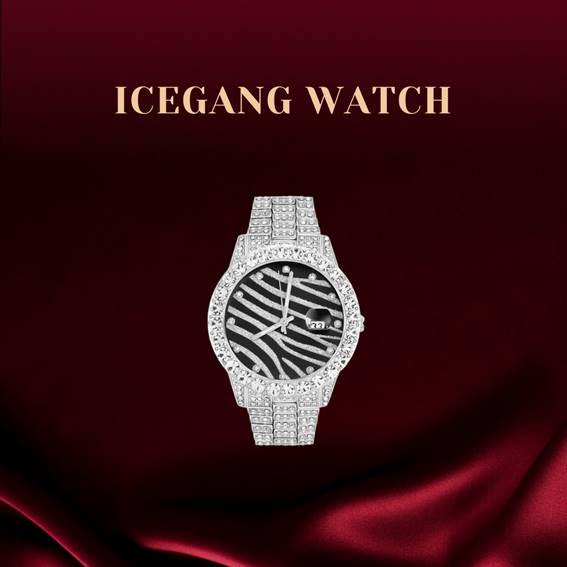 ICEGANG zebra pattern full diamond men and women couple fashion versatile temperament trend watch